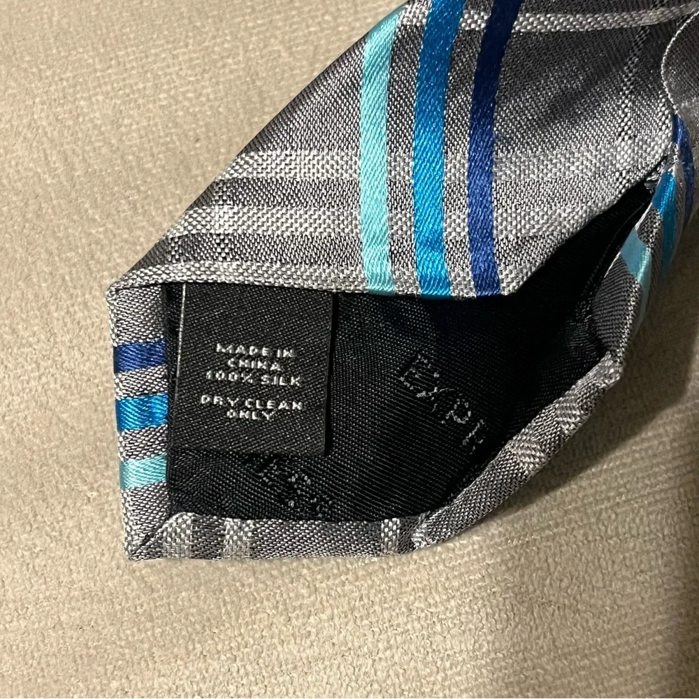 Express Corbata A‎ rrallas de hombre silver, Azul 61”long